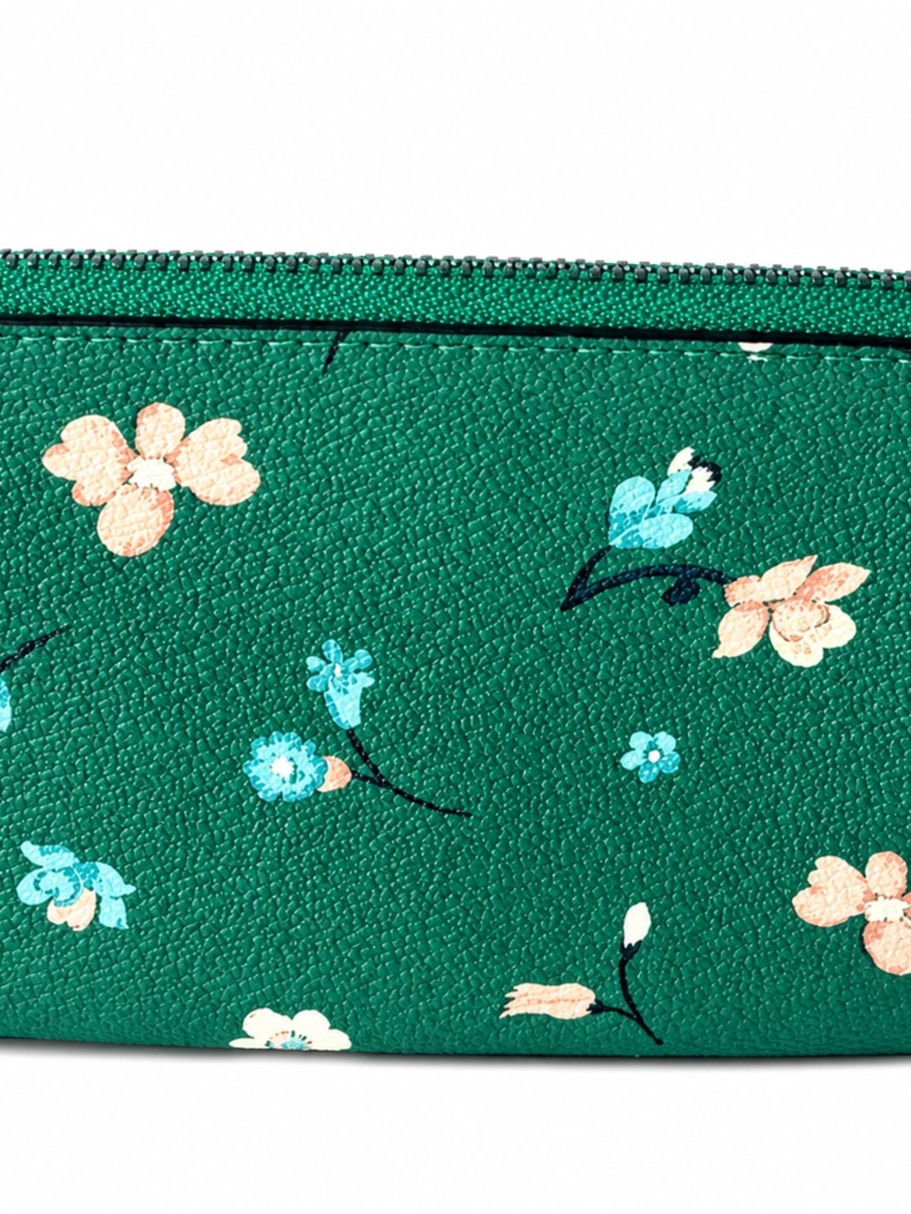 EUC Coach Green Floral Wristlet Clutch - Picture 3 of 4